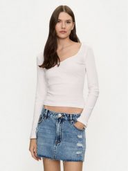 Brave Soul Bluzka LLT-624SARAH Biały Slim Fit. Białe bluzki Brave Soul, xl, bez wzorów, z bawełny, bez kołnierzyka, bez ramiączek. Za 59.99 zł.