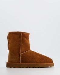 BRĄZOWE ŚNIEGOWCE 0772051 TAN. Brązowe botki Venezia, bez wzorów, ze skóry, bez obcasa, bez zapięcia. Za 249.00 zł.