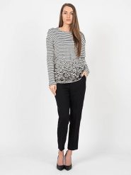 Pinko Bluzka "Melegnano" | 1G1754 Y7SM | Melegnano | Kobieta | Granatowy, Ecru. Niebieskie bluzki Pinko, s, bez wzorów, z bawełny, bez kołnierzyka, bez ramiączek. W wyprzedaży za 199.00 zł.
