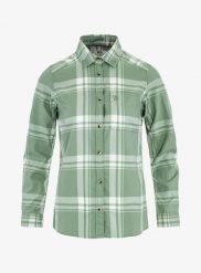 Koszula turystyczna damska Fjallraven Ovik Lite Flannel Shirt. Zielone koszule Fjällräven, xs, bez wzorów, z bawełny, bez kołnierzyka, bez ramiączek. Za 423.90 zł.