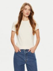 Guess T-Shirt V4BI04 KCBF1 Écru Slim Fit. T-shirty Guess, m, z aplikacjami, z bawełny, bez kołnierzyka, bez ramiączek. Za 89.99 zł.