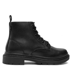 Botki Levi's®. Czarne botki bez wzorów, bez obcasa, na płaskiej podeszwie, bez zapięcia. Za 339.99 zł.
