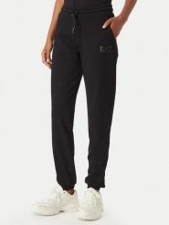 EA7 Emporio Armani Spodnie dresowe 7W001368 AF12473 MC004 Czarny Regular Fit. Czarne spodnie dresowe EA7 Emporio Armani, bez wzorów, z bawełny. Za 424.99 zł.