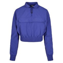 Kurtka damska Urban Classics cropped crinkle nylon. Niebieskie kurtki Urban Classics, bez wzorów, z nylonu, bez kaptura. Za 214.00 zł.
