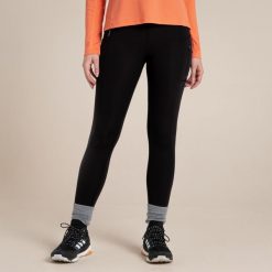 Damskie legginsy termiczne Craghoppers Kiwi Pro. Czarne legginsy Craghoppers, bez wzorów, z materiału. Za 381.30 zł.