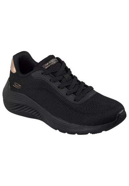 Buty SKECHERS BOBS SQUAD WAVES CURRENT Czarny. Czarne buty trekkingowe Skechers, bez wzorów, z materiału, bez zapięcia, na fitness i siłownię. Za 250.99 zł.