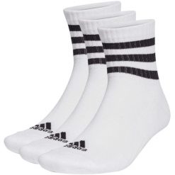 Skarpety adidas 3-Stripes Cushioned Sportswear Mid-Cut Socks 3P. Białe skarpetki adidas, bez wzorów. Za 49.00 zł.