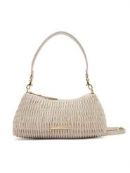 Calvin Klein Torebka Ruched Drop Shoulder Bag LV04K3088G Beżowy. Brązowe torebki klasyczne Calvin Klein, bez wzorów, ze skóry, bez dodatków. Za 349.99 zł.