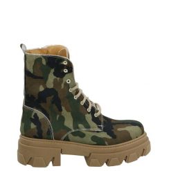 BOTKI MORO G05 CAMOUF MILIT. Botki Venezia, bez wzorów, z materiału, bez obcasa, bez zapięcia. Za 189.00 zł.