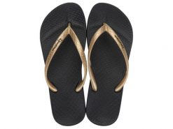 Klapki damskie Ipanema Anatomica Tan. Czarne klapki Ipanema, bez wzorów, z materiału, bez obcasa, bez zapięcia. Za 62.99 zł.