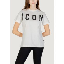 Koszulka crop top Kobieta ICON. Białe topy ICON, bez wzorów, z bawełny, bez kołnierzyka, bez ramiączek. W wyprzedaży za 184.00 zł.
