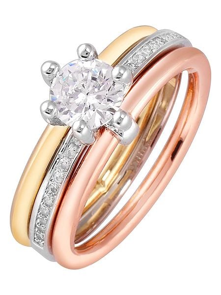 MENTHE À L'O Pierścionek z kryształami rozmiar: 52. Szare pierścionki MENTHE À L'O, z kryształem, złote. Za 140.86 zł.