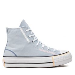 Trampki Converse. Niebieskie trampki Converse, bez wzorów, retro, bez zapięcia. Za 259.99 zł.
