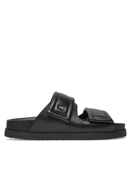 Patrizia Pepe Klapki 8X0001/L026-FB30 Czarny. Czarne klapki Patrizia Pepe, bez wzorów, ze skóry, bez obcasa, bez zapięcia. Za 919.99 zł.