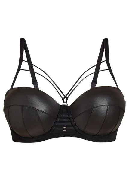 Biustonosz balkonetka z elastanem. Czarne biustonosze bonprix, bez wzorów, z elastanu. Za 84.99 zł.