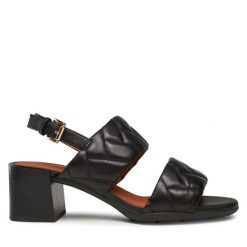 Sandały Geox. Czarne sandały Geox, bez wzorów, bez obcasa, na słupku, bez zapięcia. Za 269.99 zł.
