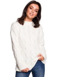 Be Wear Sweter w kolorze kremowym rozmiar: S/M. Brązowe swetry Be Wear, m, bez wzorów, z wełny, bez ramiączek. Za 132.05 zł.