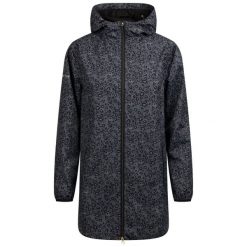 Trespass Parched - Damska kurtka przeciwdeszczowa z czarnym nadrukiem. Czarne kurtki Trespass, bez wzorów, sportowe, bez kaptura. Za 413.99 zł.