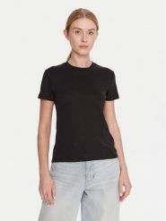 Calvin Klein T-Shirt LV044D201G Czarny Regular Fit. Czarne t-shirty Calvin Klein, xs, bez wzorów, z bawełny, bez kołnierzyka, bez ramiączek. Za 209.99 zł.