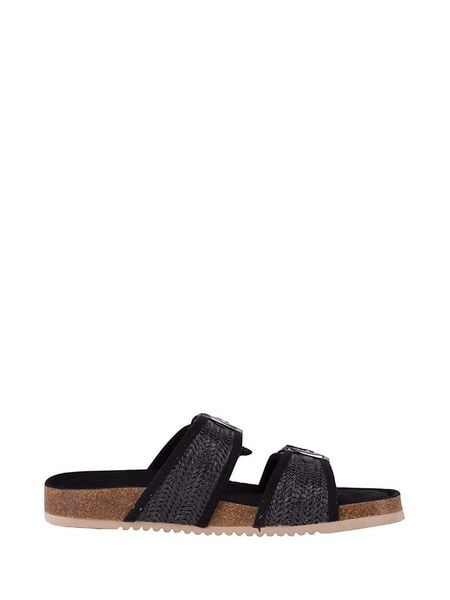 Chiemsee Klapki w kolorze czarnym rozmiar: 36. Czarne klapki Chiemsee, bez wzorów, z materiału, klasyczne, z otwartym noskiem, bez obcasa, bez zapięcia. Za 158.95 zł.