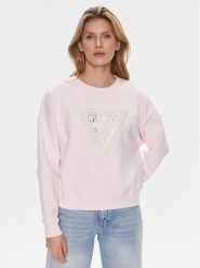Guess Bluza Pony W4RQ13 KC5H2 Różowy Regular Fit. Czerwone bluzy Guess, s, z aplikacjami, z bawełny, bez kaptura. Za 379.99 zł.