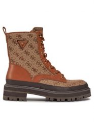 Guess Trapery FL7BDA FAL10 Brązowy. Brązowe traperki Guess, z aplikacjami, ze skóry, bez obcasa, bez zapięcia. Za 889.99 zł.