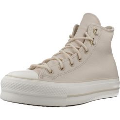 Buty CONVERSE CHUCK TAYLOR ALL STAR LIFT HI Nago. Czerwone buty trekkingowe Converse, ze skóry, bez zapięcia. Za 328.99 zł.