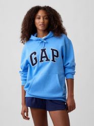 GAP Bluza w kolorze błękitnym rozmiar: XS. Niebieskie bluzy GAP, xs, bez wzorów, bez ramiączek, z kapturem. Za 75.34 zł.
