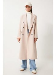 Happiness Istanbul Płaszcz przejściowy w kolorze kremowym rozmiar: 40. Brązowe płaszcze Happiness Istanbul, bez wzorów, bez kaptura. Za 167.95 zł.