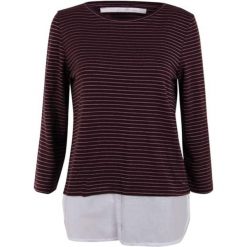 Koszulka turystyczna damska Tom Tailor Striped 2in1 Style. Brązowe t-shirty sportowe Tom Tailor, bez wzorów, z bawełny, bez ramiączek. W wyprzedaży za 75.00 zł.