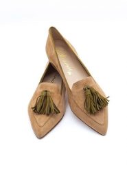 Belle Amie Skórzane baleriny w kolorze jasnobrązowo-oliwkowym rozmiar: 43. Brązowe baleriny Belle Amie, bez wzorów, ze skóry, bez obcasa, bez zapięcia. Za 227.31 zł.