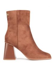 Nine West Botki WFA3361-1 Brązowy. Brązowe botki Nine West, bez wzorów, bez obcasa, na słupku, bez zapięcia. Za 167.99 zł.