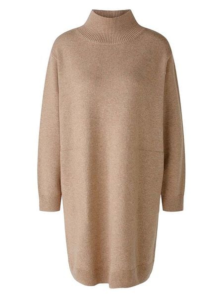 Oui Sukienka w kolorze beżowym rozmiar: 38. Brązowe sukienki Oui, bez wzorów, z wełny, bez kołnierzyka, bez ramiączek, midi. Za 217.99 zł.