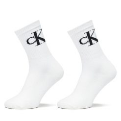 Skarpety długie Calvin Klein Jeans. Białe skarpetki Calvin Klein Jeans, bez wzorów, z jeansu. Za 59.99 zł.