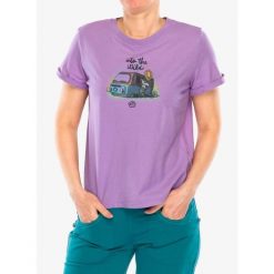 Koszulka bawełniana damska E9 Wild. Fioletowe t-shirty sportowe E9, bez wzorów, z bawełny, bez ramiączek. Za 144.99 zł.