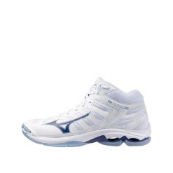Buty do siatkówki Mizuno Wave Voltage 2 Mid Białe/Bellwether Blue/B.Air Blue. Białe buty treningowe Mizuno, bez wzorów, z materiału, bez zapięcia, na fitness i siłownię, mizuno wave. Za 522.95 zł.