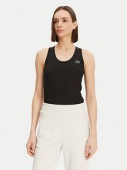 Lacoste Top TF4874 Czarny Slim Fit. Czarne topy Lacoste, bez wzorów, z syntetyku, bez kołnierzyka, bez ramiączek. Za 159.99 zł.
