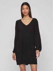 Vila Sukienka codzienna Fini 14084533 Czarny Relaxed Fit. Czarne sukienki Vila, na co dzień, bez wzorów, z wiskozy, bez kołnierzyka, bez ramiączek, proste. Za 49.99 zł.