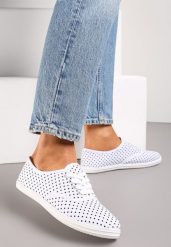 Białe Tenisówki przed Kostkę w Kropki Porenia. Białe trampki Renee, bez wzorów, przed kostkę, bez zapięcia. W wyprzedaży za 26.99 zł.