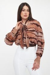 Koszula damska ze zwierzęcym nadrukiem ELISABETTA FRA. Koszule Elisabetta Franchi, bez wzorów, bez kołnierzyka, bez ramiączek. Za 1,449.00 zł.