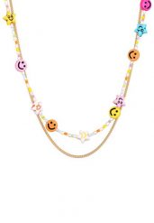 Elli Damska warstwa z smiling face Trend z perły hodowlana słodkowodna w pozłacanym srebrze próby 925 Sterling Silver Naszyjniki 1 ct Damski. Szare naszyjniki Elli, z materiału, z perłą, pozłacane. Za 390.14 zł.