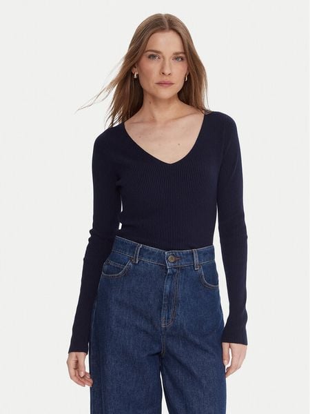 Kontatto Sweter 3M0818C Granatowy Slim Fit. Niebieskie swetry Kontatto, m, bez wzorów, z syntetyku, bez ramiączek. Za 189.99 zł.