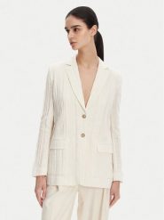 TWINSET Marynarka 251TT2140 Écru Slim Fit. Marynarki i żakiety Twinset, bez wzorów, z bawełny, bez ramiączek. Za 969.99 zł.