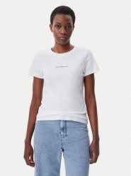 Calvin Klein Jeans T-Shirt Gradient Monologo J20J225252 Biały Slim Fit. Białe t-shirty Calvin Klein Jeans, xl, bez wzorów, z bawełny, bez kołnierzyka, bez ramiączek. Za 89.99 zł.
