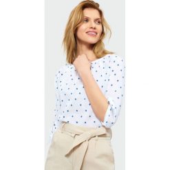 Bawełniana bluzka w grochy. Bluzki Greenpoint, bez wzorów, z bawełny, bez kołnierzyka, bez ramiączek. Za 49.99 zł.