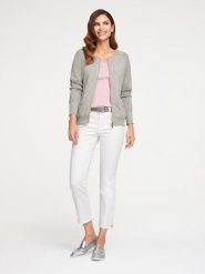 Heine Kardigan w kolorze jasnoszarym rozmiar: 40. Szare swetry Heine, bez wzorów, bez ramiączek. Za 165.99 zł.