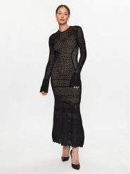 TWINSET Sukienka dzianinowa 232TP3100 Czarny Regular Fit. Czarne sukienki Twinset, l, bez wzorów, z dzianiny, bez kołnierzyka, bez ramiączek. Za 2,339.00 zł.