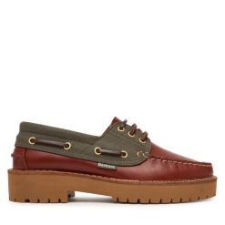 Półbuty Barbour. Brązowe półbuty wsuwane Barbour, bez wzorów, bez obcasa, na płaskiej podeszwie. Za 699.99 zł.