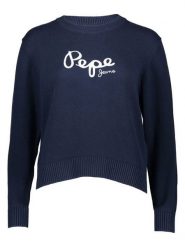 Pepe Jeans Sweter "Intarsia" w kolorze granatowym rozmiar: L. Niebieskie swetry Pepe Jeans, l, bez wzorów, z jeansu, bez ramiączek. Za 232.23 zł.