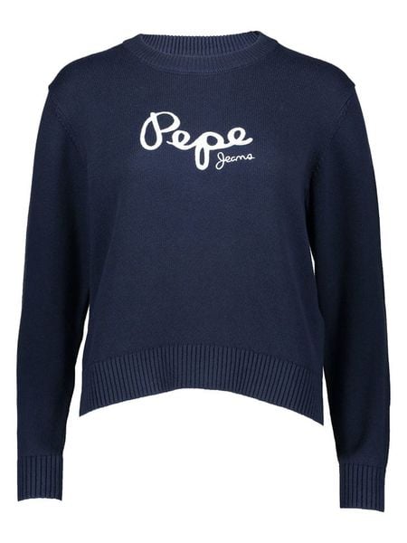 Pepe Jeans Sweter "Intarsia" w kolorze granatowym rozmiar: L. Niebieskie swetry Pepe Jeans, l, bez wzorów, z jeansu, bez ramiączek. Za 205.93 zł.